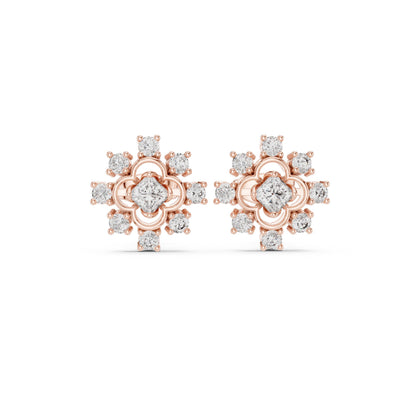 Round Stud Lab Grown Diamond Earrings