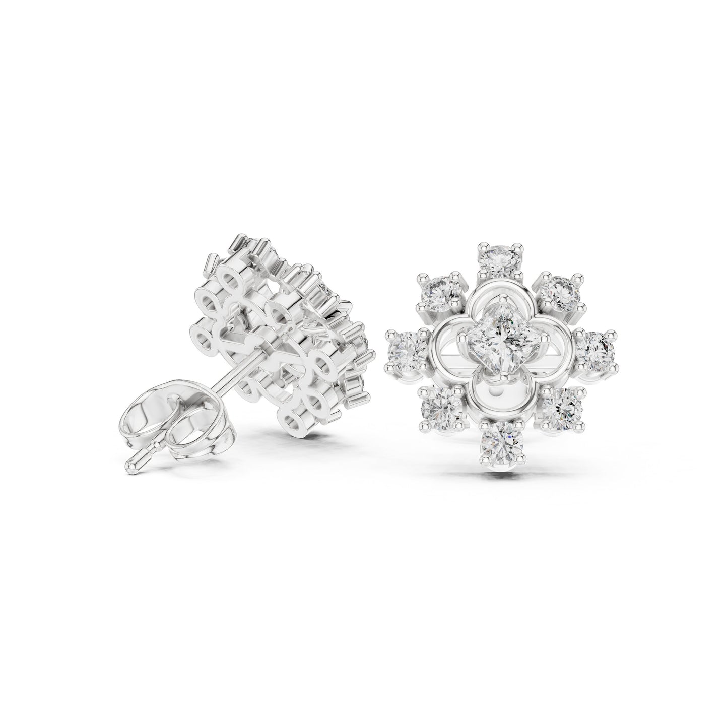 Round Stud Lab Grown Diamond Earrings