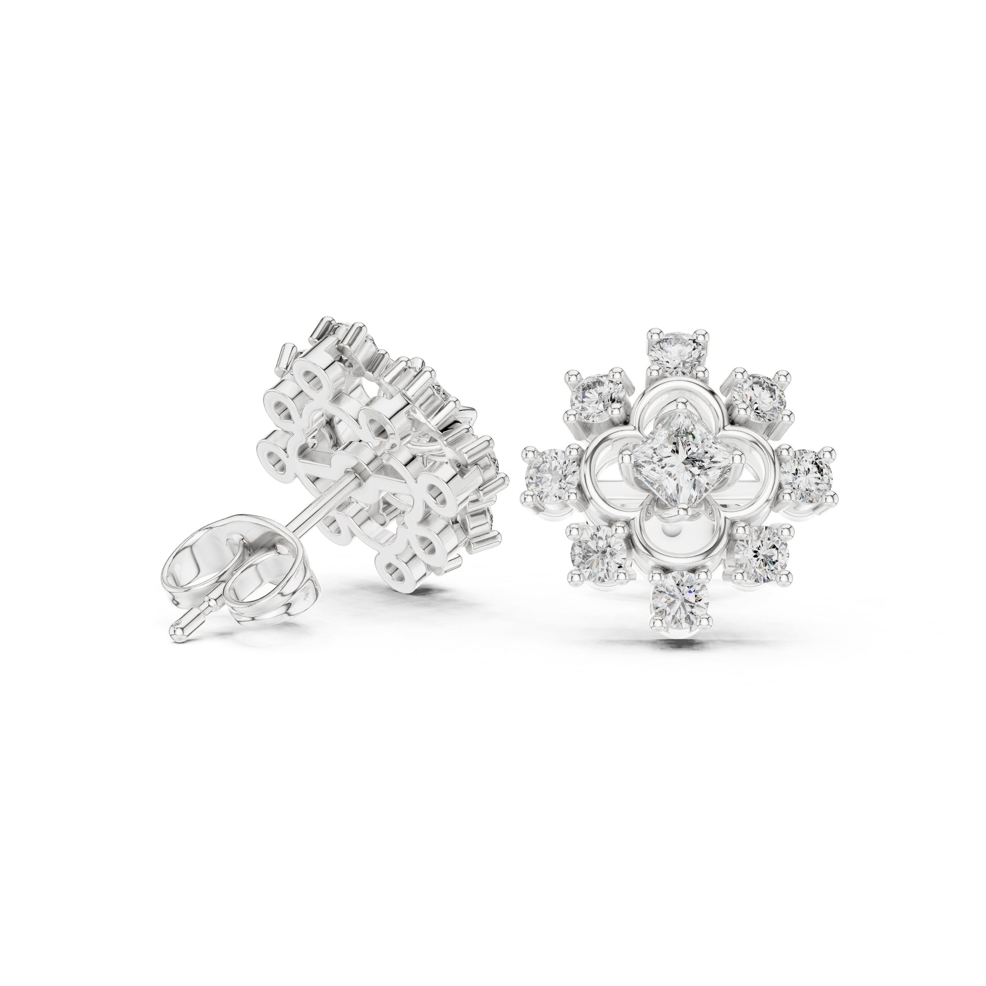 Round Stud Lab Grown Diamond Earrings
