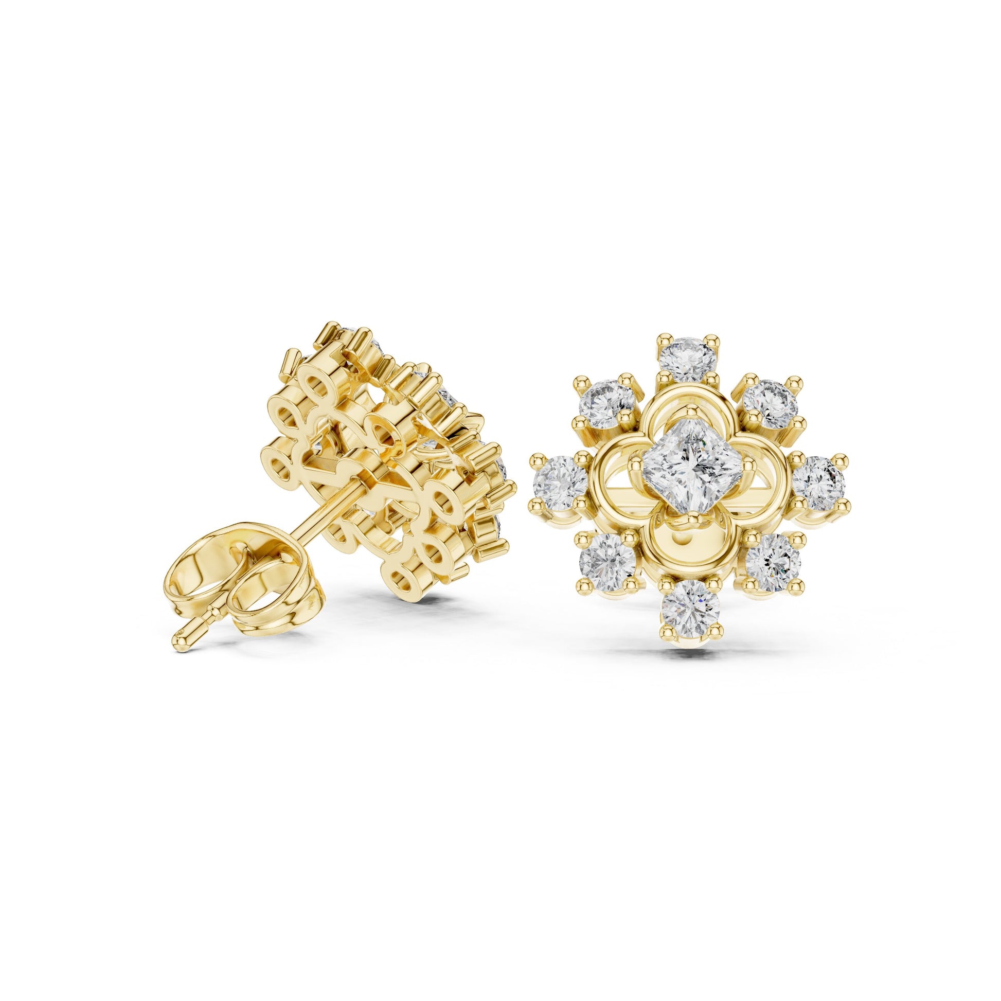 Round Stud Lab Grown Diamond Earrings