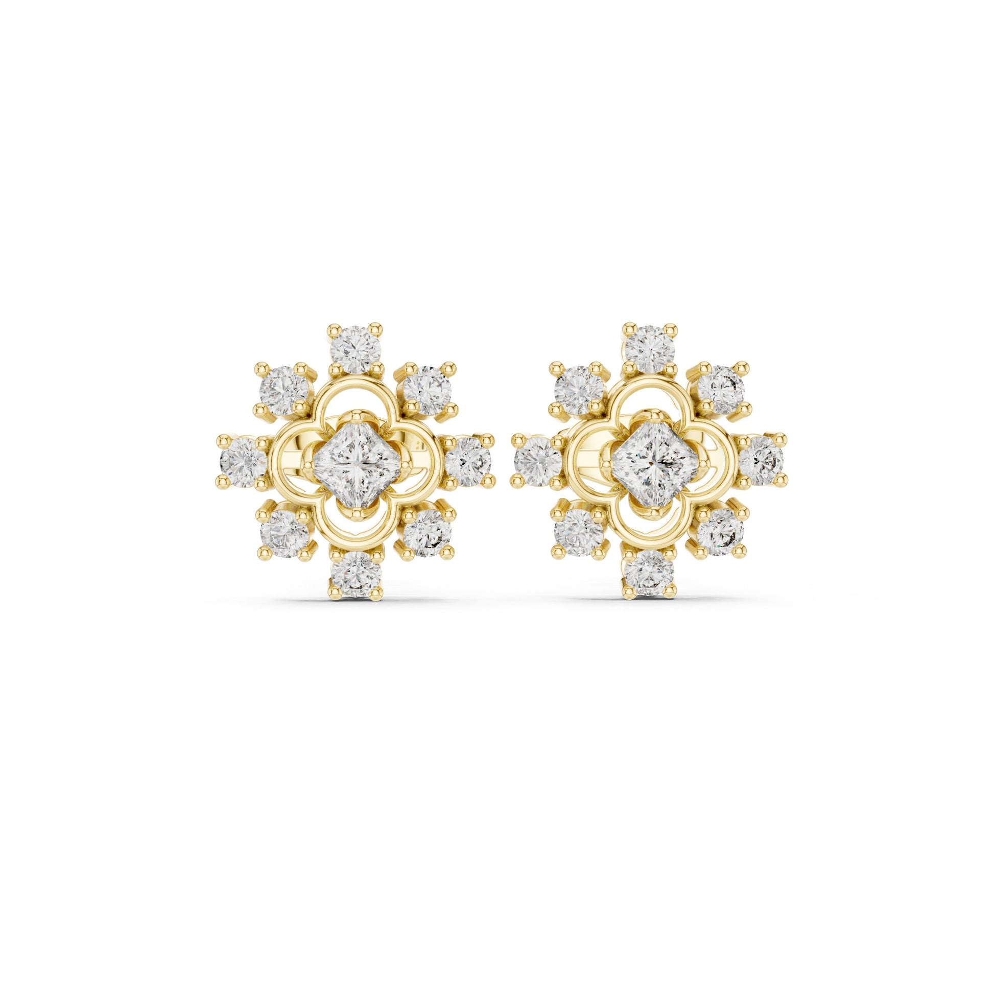 Round Stud Lab Grown Diamond Earrings