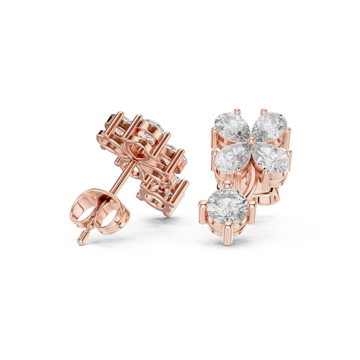 Round Cluster Lab Grown Diamond Earrings