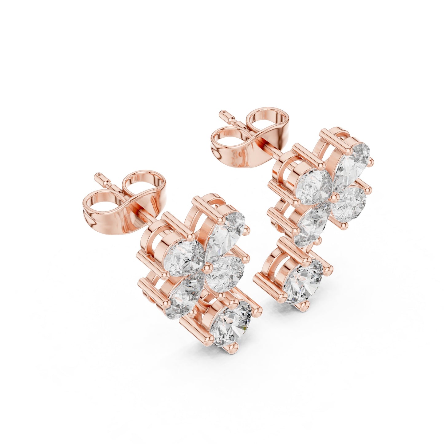 Round Cluster Lab Grown Diamond Earrings