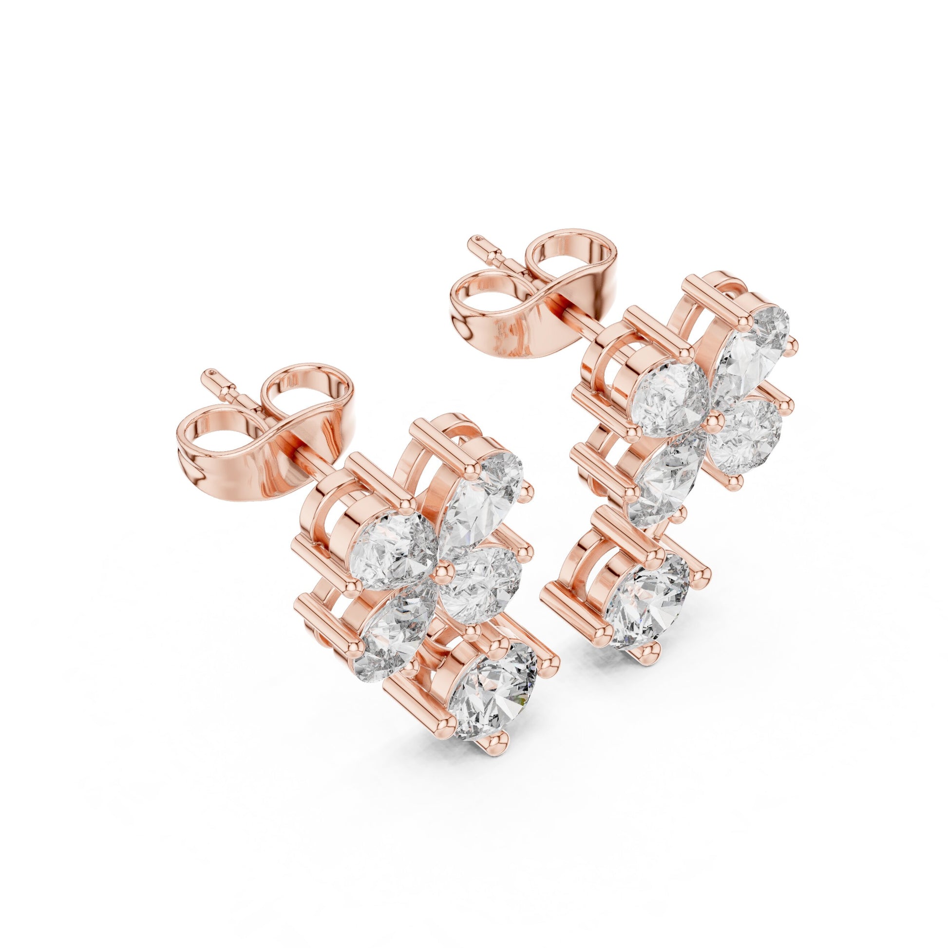 Round Cluster Lab Grown Diamond Earrings
