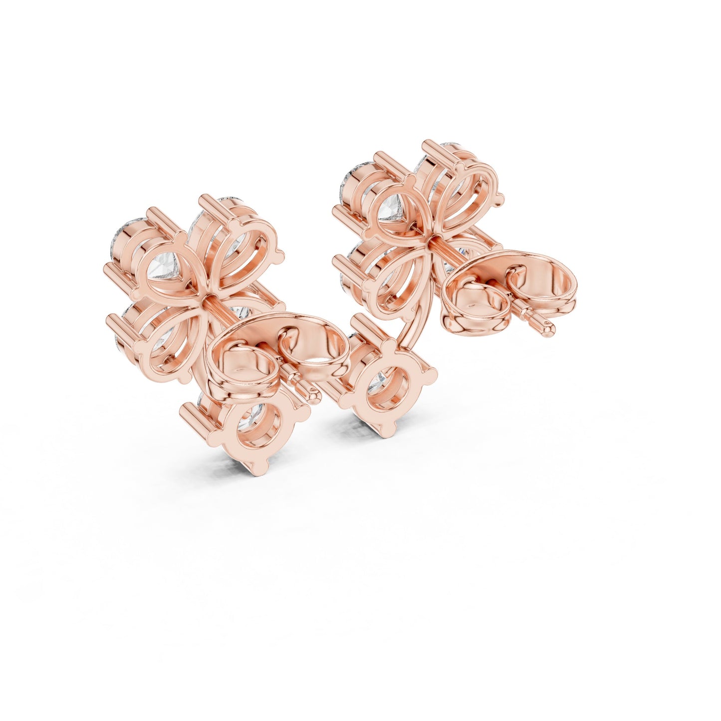 Round Cluster Lab Grown Diamond Earrings