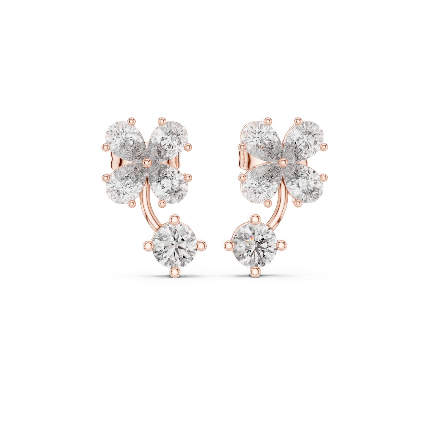 Round Cluster Lab Grown Diamond Earrings