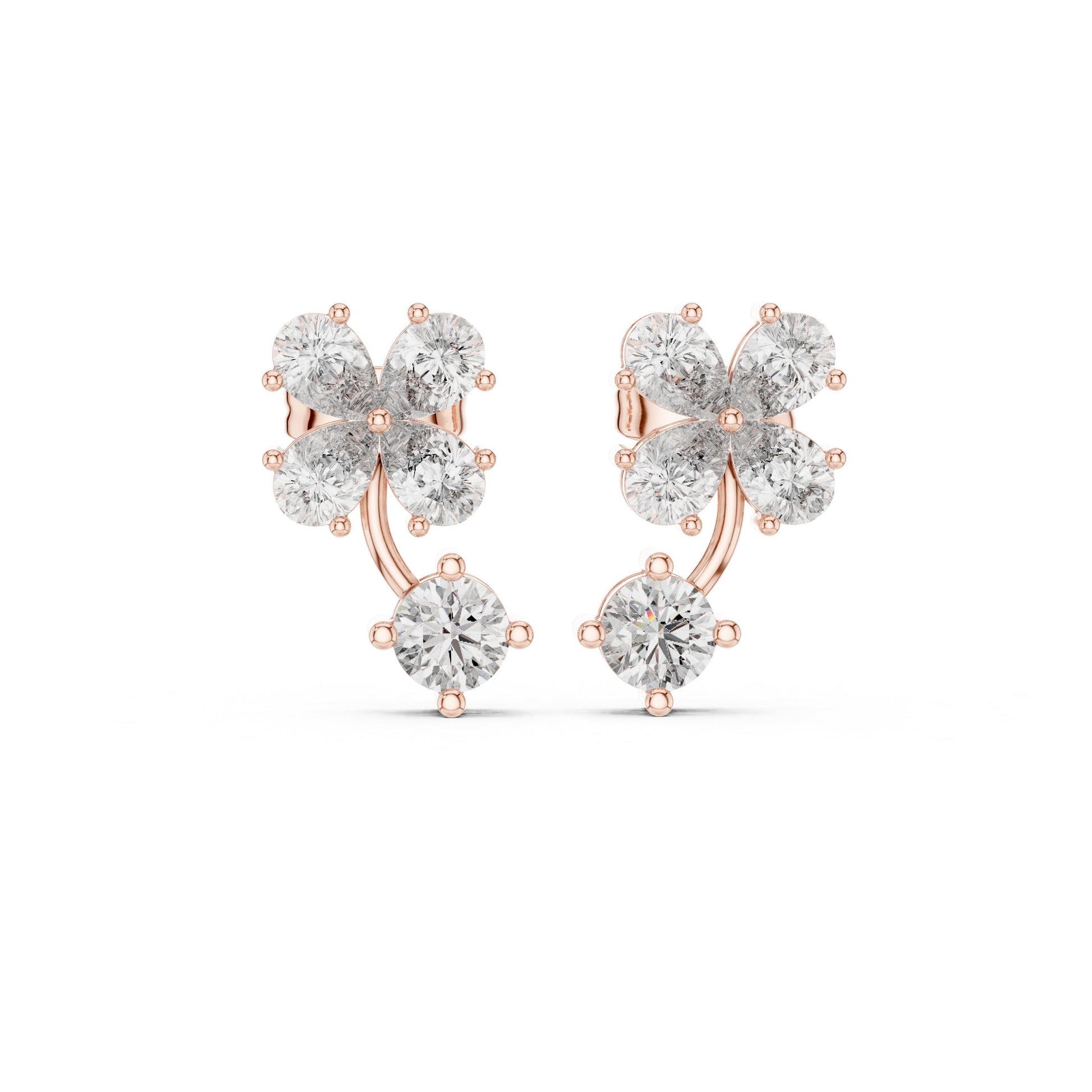 Round Cluster Lab Grown Diamond Earrings