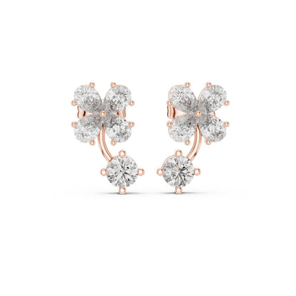 Round Cluster Lab Grown Diamond Earrings