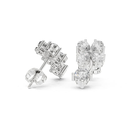 Round Cluster Lab Grown Diamond Earrings