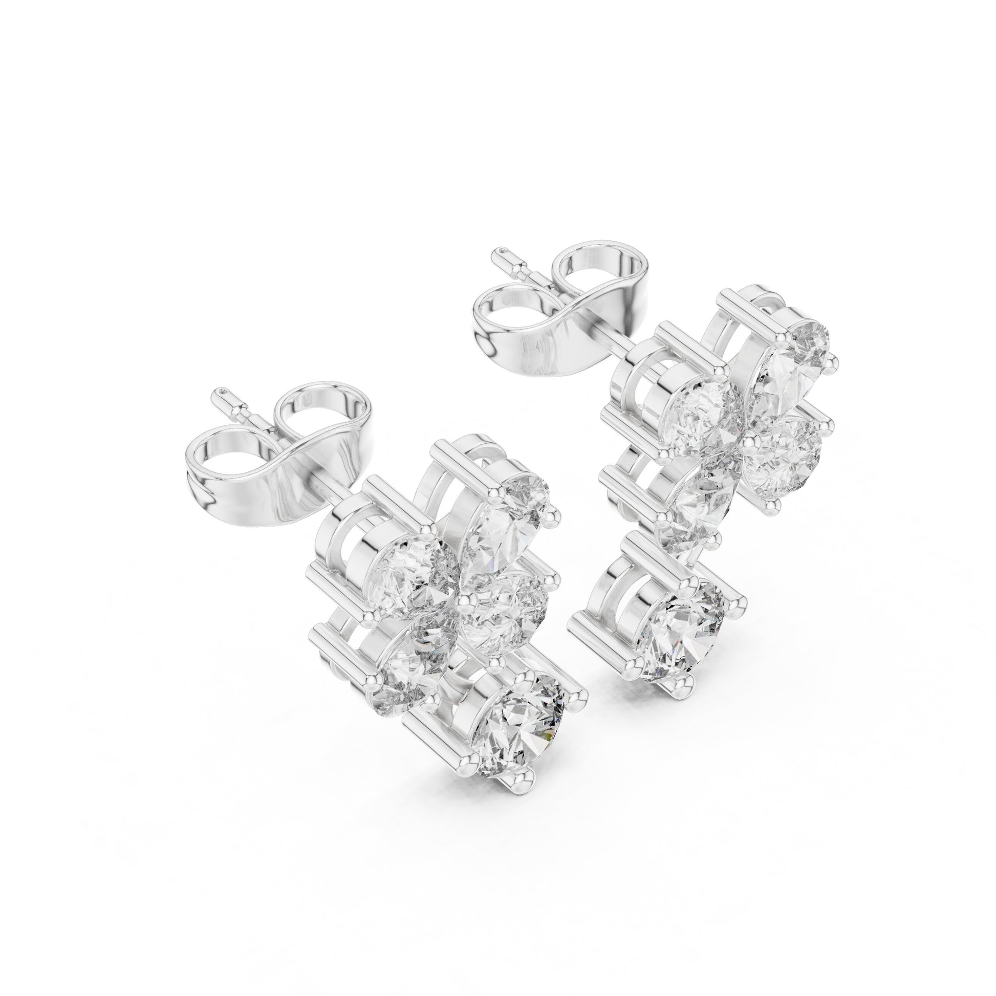 Round Cluster Lab Grown Diamond Earrings