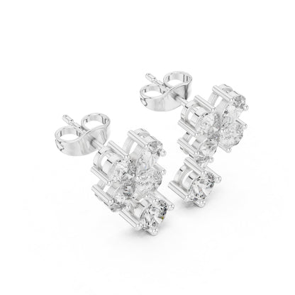 Round Cluster Lab Grown Diamond Earrings