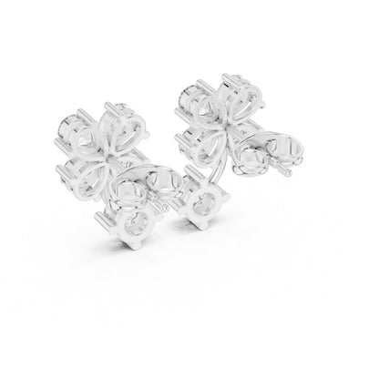 Round Cluster Lab Grown Diamond Earrings