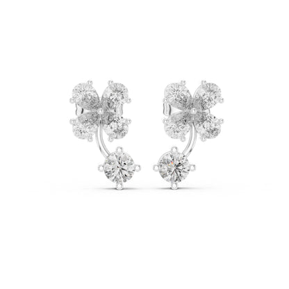 Round Cluster Lab Grown Diamond Earrings