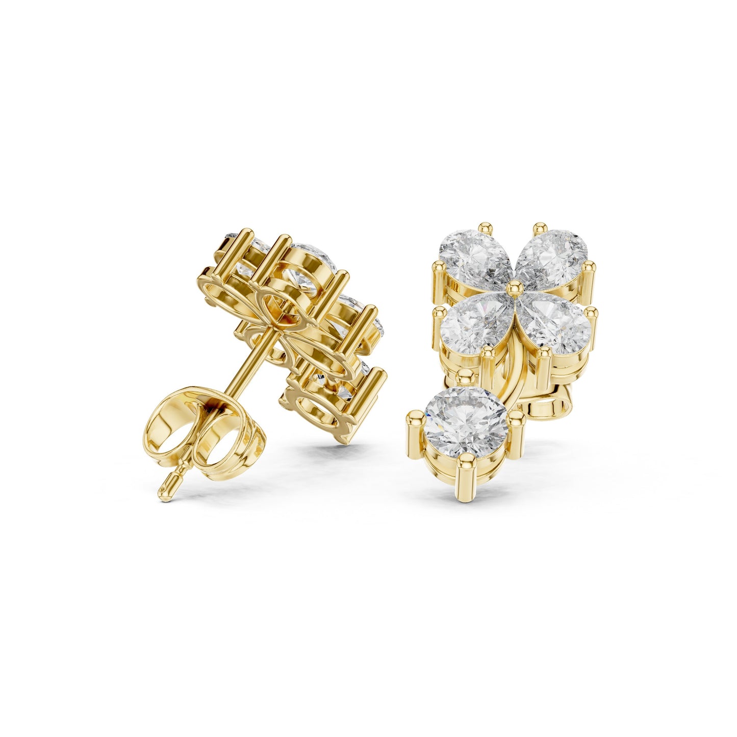 Round Cluster Lab Grown Diamond Earrings