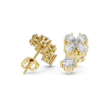 Round Cluster Lab Grown Diamond Earrings