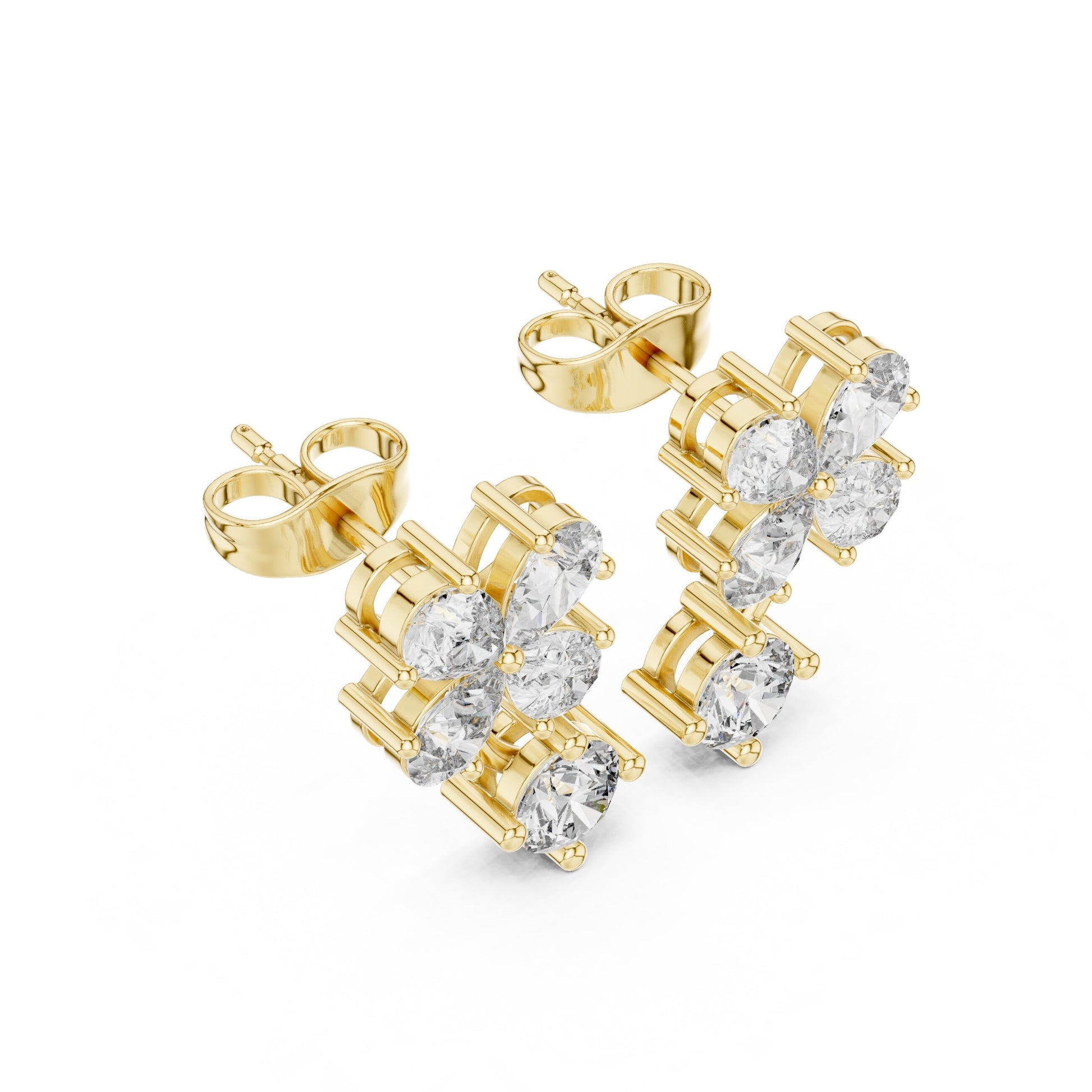 Round Cluster Lab Grown Diamond Earrings