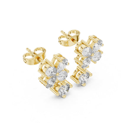 Round Cluster Lab Grown Diamond Earrings