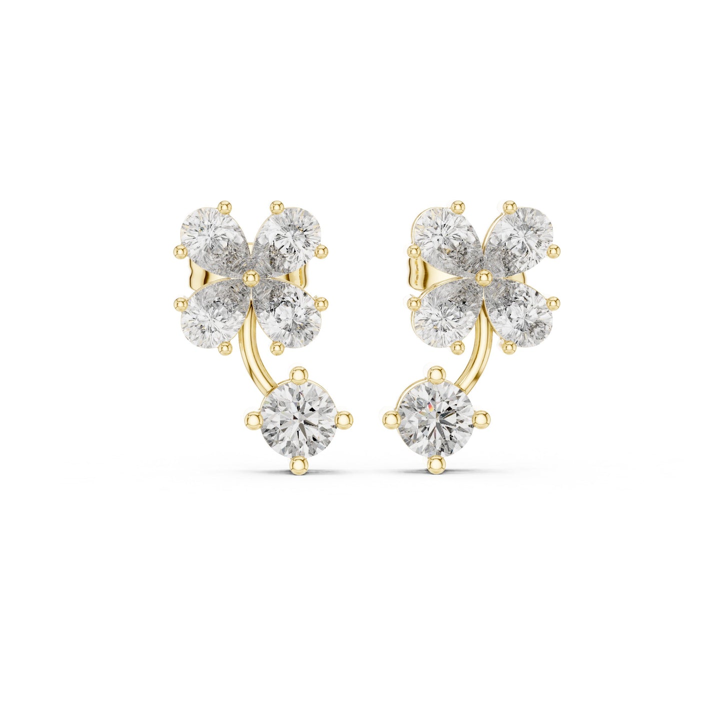 Round Cluster Lab Grown Diamond Earrings