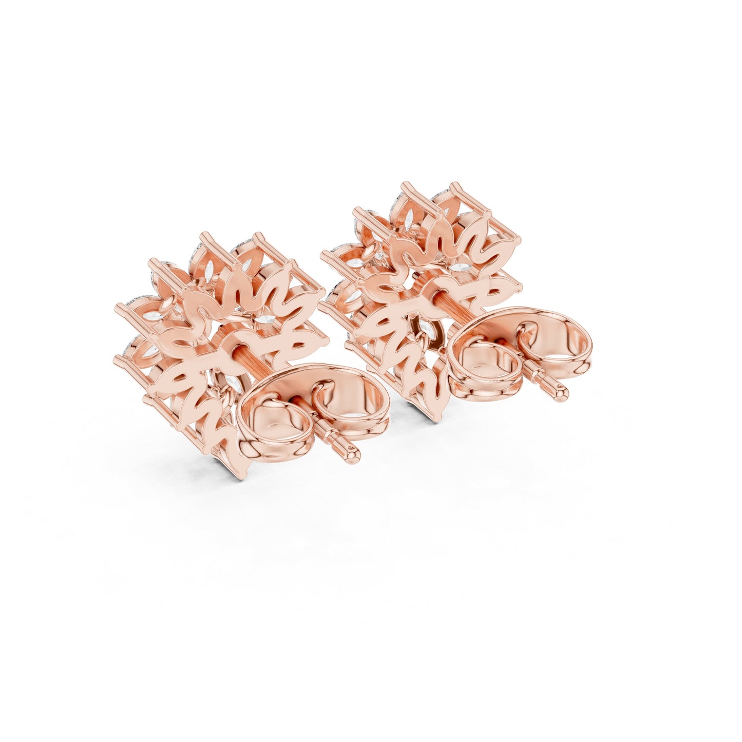 Mixed Shape Lab Grown Diamond Cluster Earrings