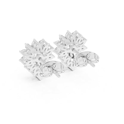 Mixed Shape Lab Grown Diamond Cluster Earrings