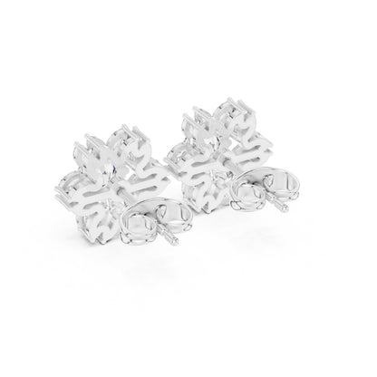 Mixed Shape Lab Grown Diamond Cluster Earrings