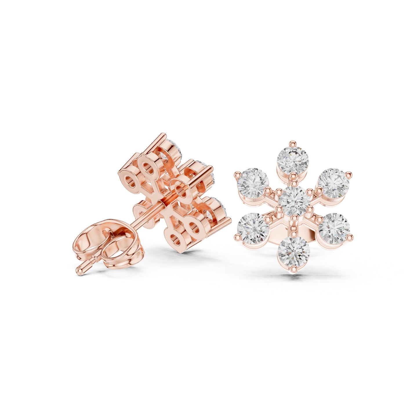 Round Cluster Lab Grown Diamond Earrings