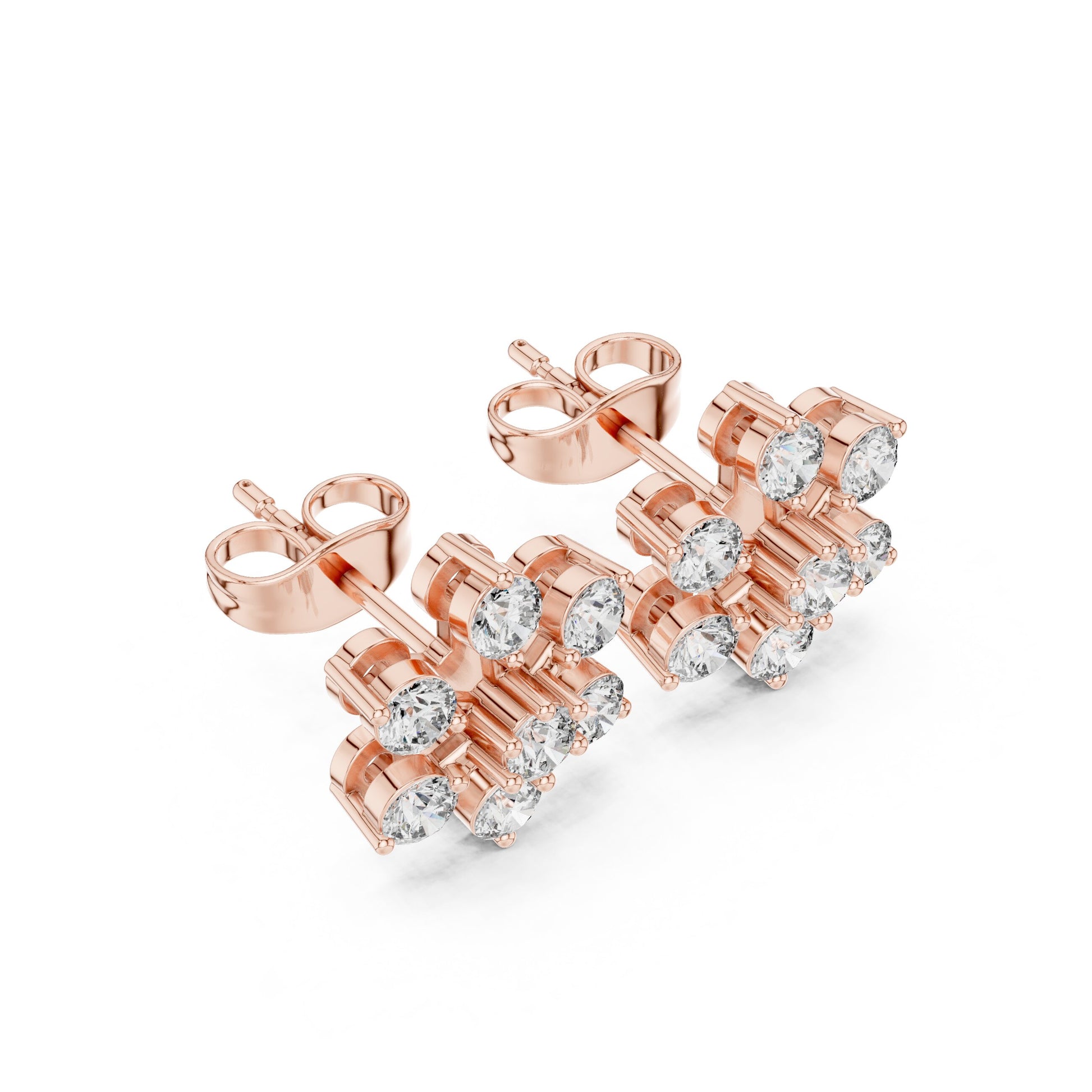 Round Cluster Lab Grown Diamond Earrings