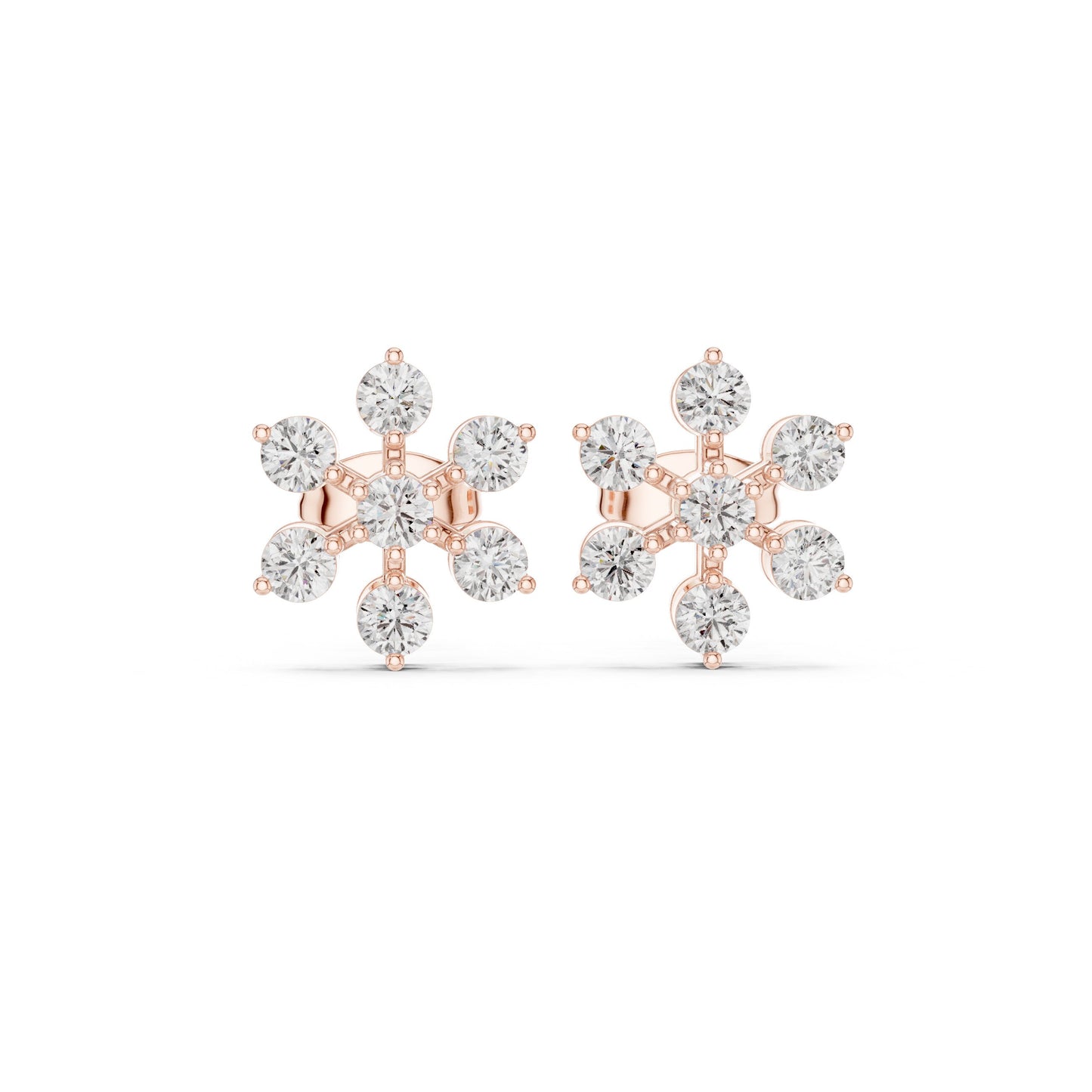 Round Cluster Lab Grown Diamond Earrings