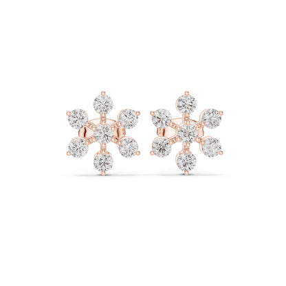 Round Cluster Lab Grown Diamond Earrings