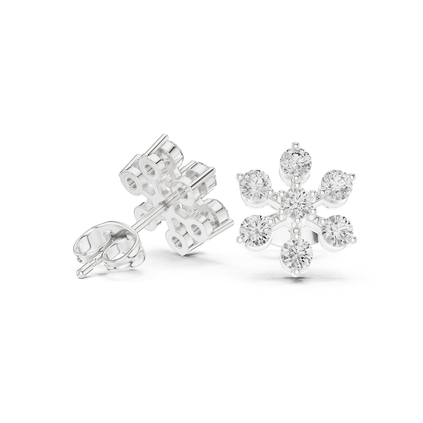 Round Cluster Lab Grown Diamond Earrings