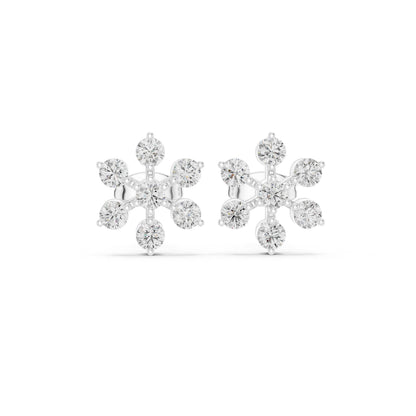 Round Cluster Lab Grown Diamond Earrings