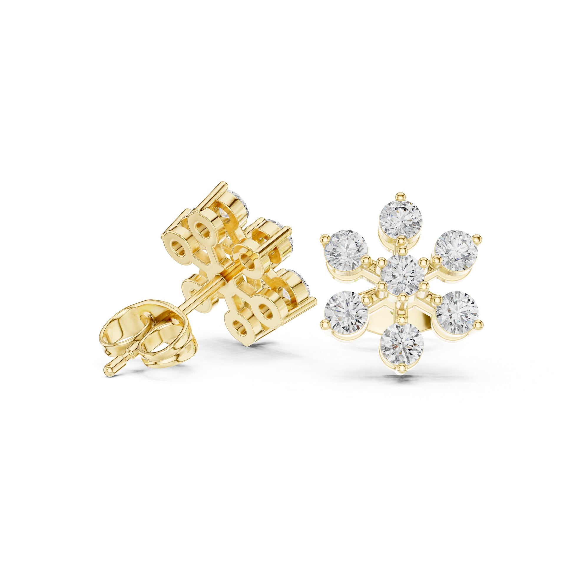 Round Cluster Lab Grown Diamond Earrings