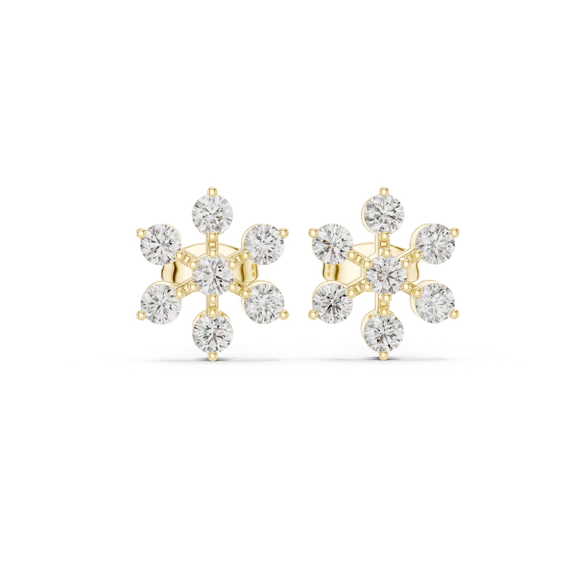 Round Cluster Lab Grown Diamond Earrings