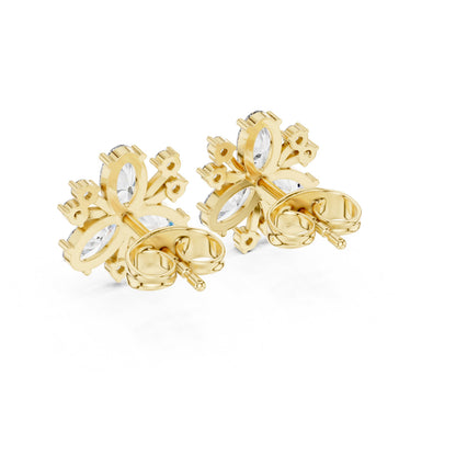 Mixed Shape Lab Grown Diamond Cluster Earrings