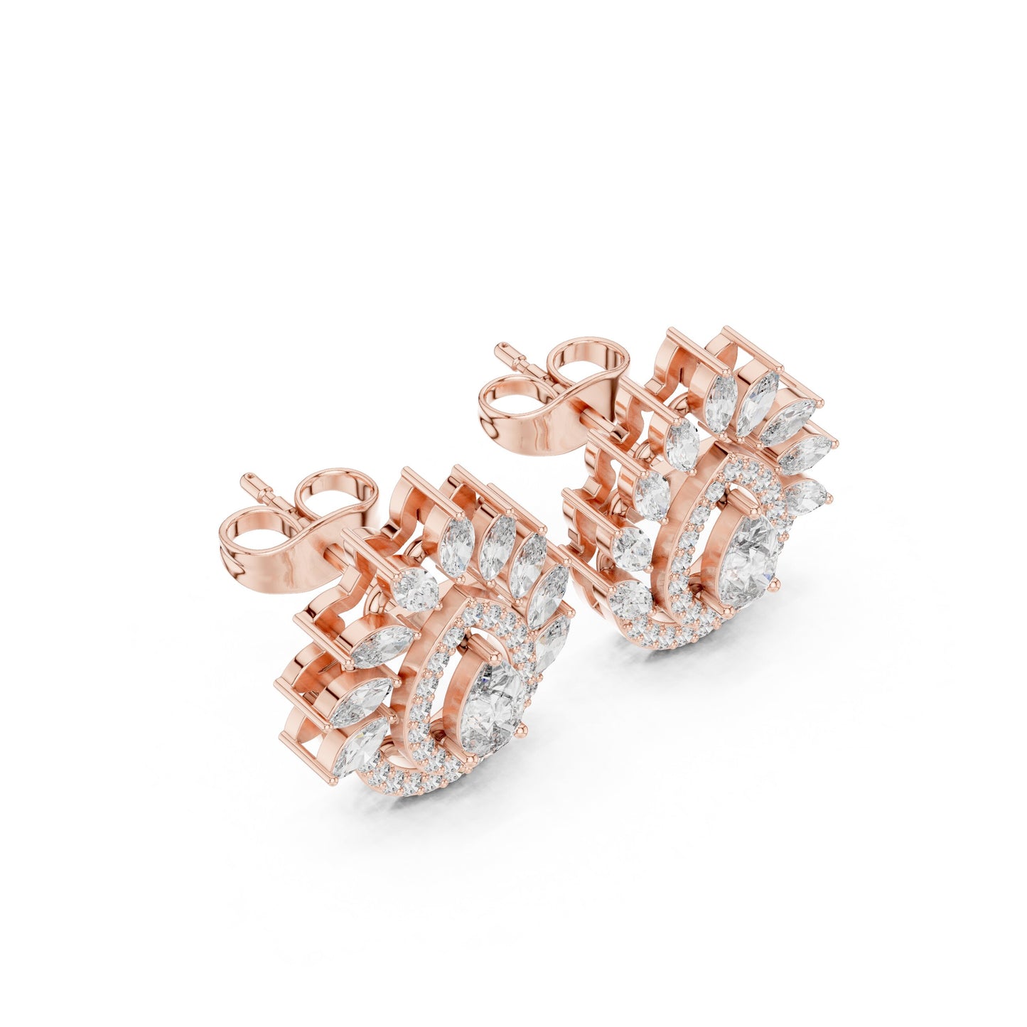 Mixed Shape Lab Grown Diamond Stud Earrings