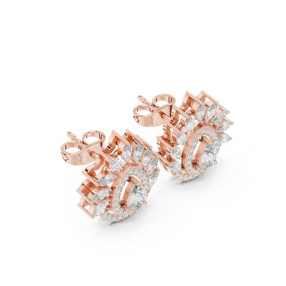 Mixed Shape Lab Grown Diamond Stud Earrings