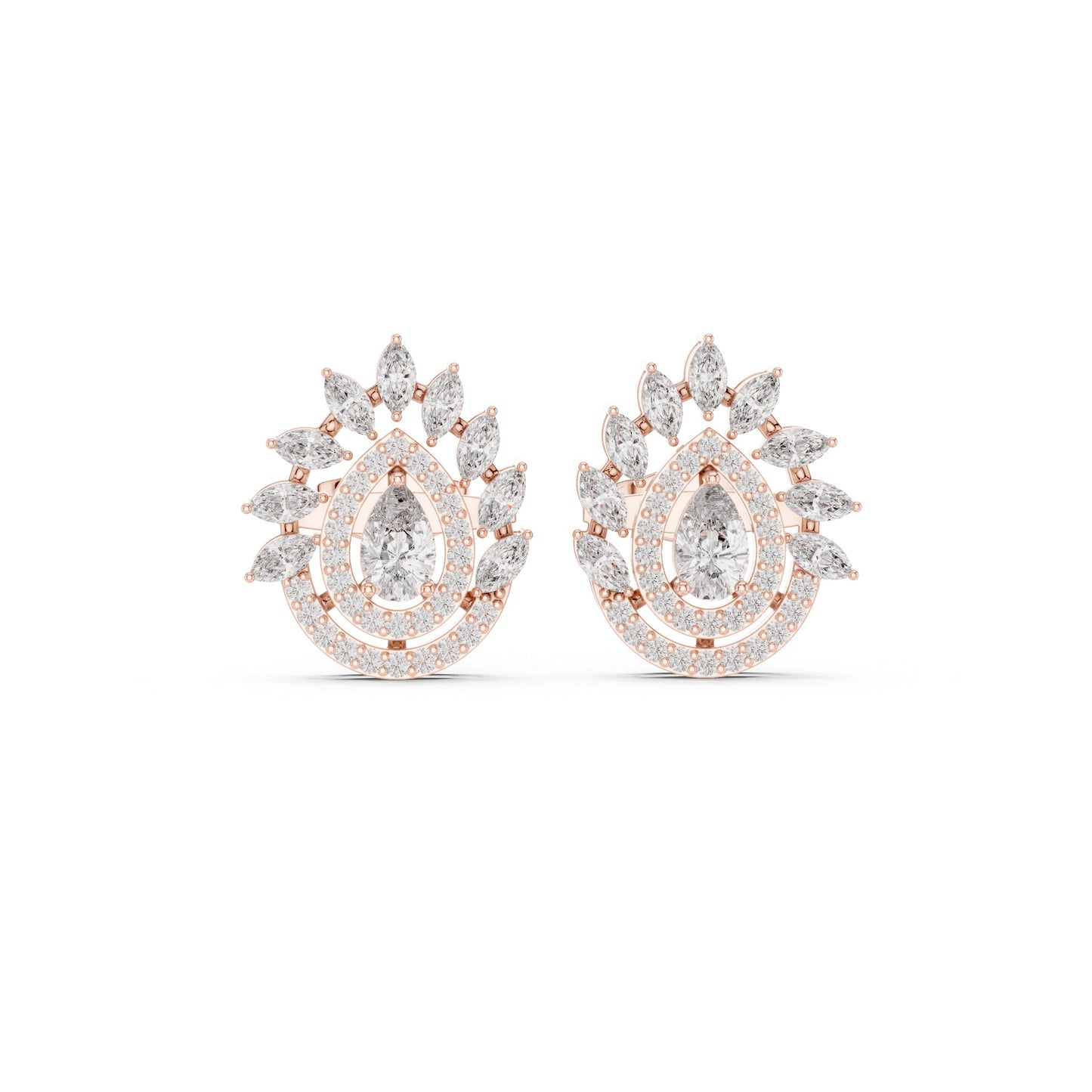 Mixed Shape Lab Grown Diamond Stud Earrings