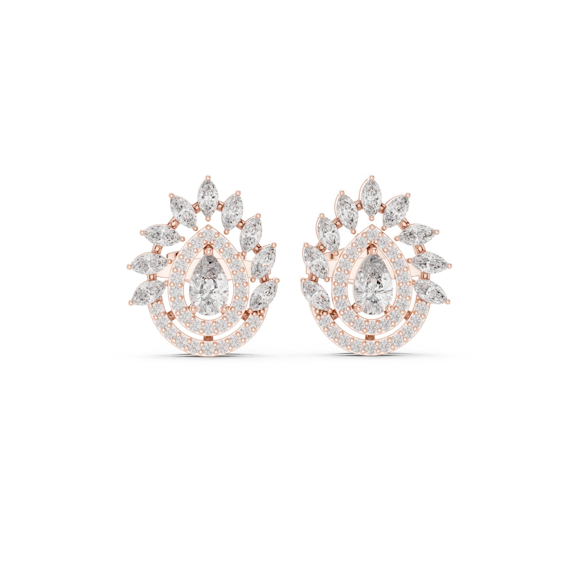 Mixed Shape Lab Grown Diamond Stud Earrings