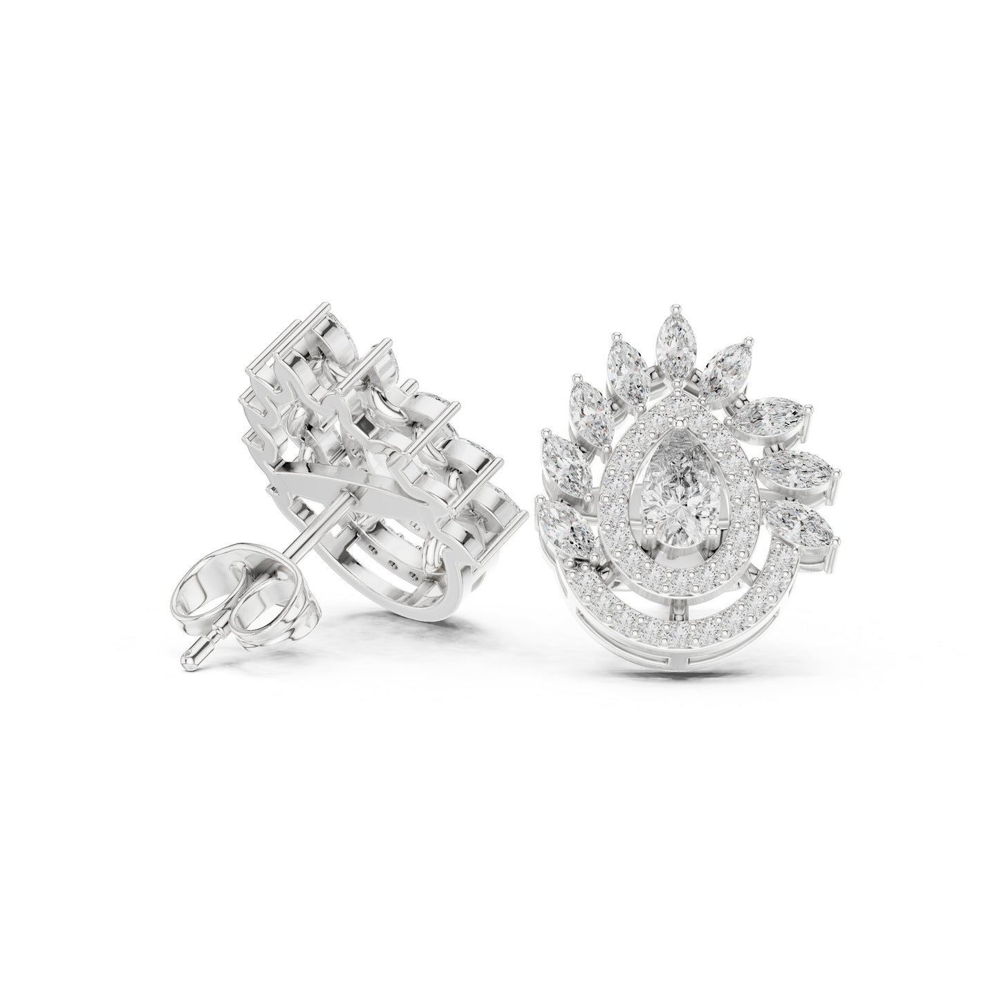 Mixed Shape Lab Grown Diamond Stud Earrings