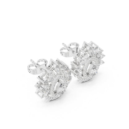 Mixed Shape Lab Grown Diamond Stud Earrings