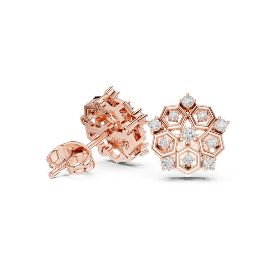 Round Cluster Lab Grown Diamond Earrings