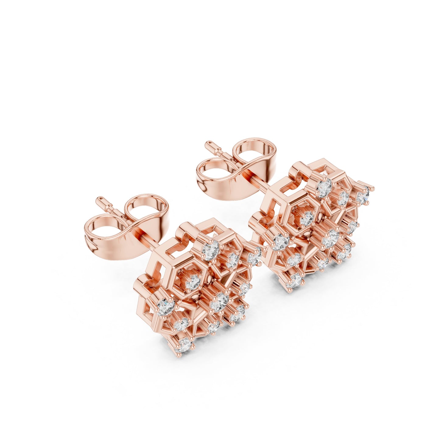 Round Cluster Lab Grown Diamond Earrings