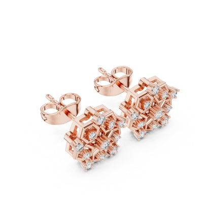 Round Cluster Lab Grown Diamond Earrings