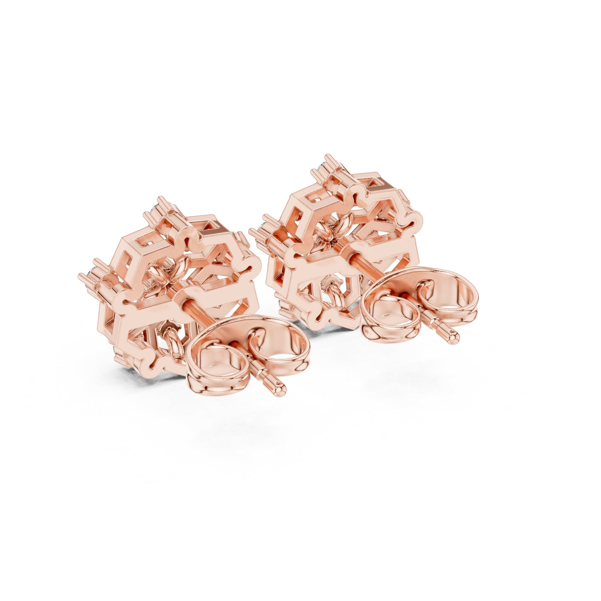 Round Cluster Lab Grown Diamond Earrings