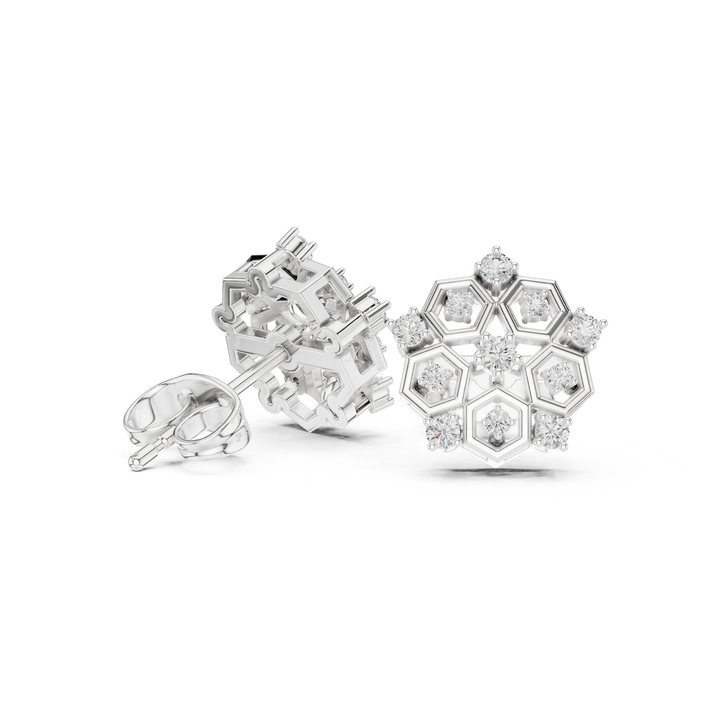 Round Cluster Lab Grown Diamond Earrings