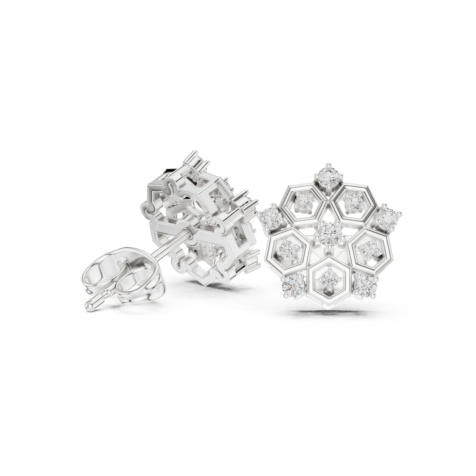 Round Cluster Lab Grown Diamond Earrings