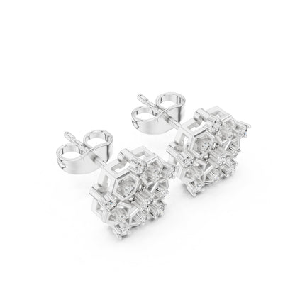 Round Cluster Lab Grown Diamond Earrings