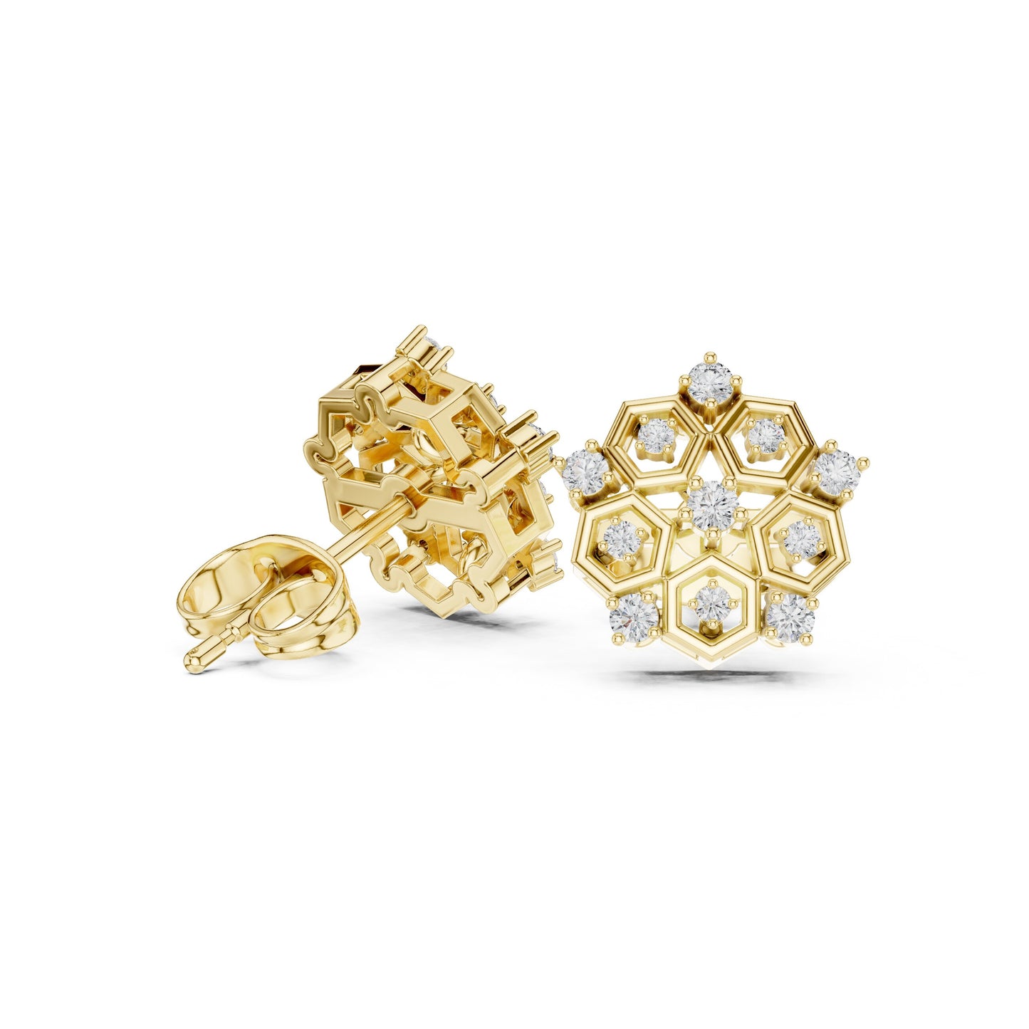 Round Cluster Lab Grown Diamond Earrings