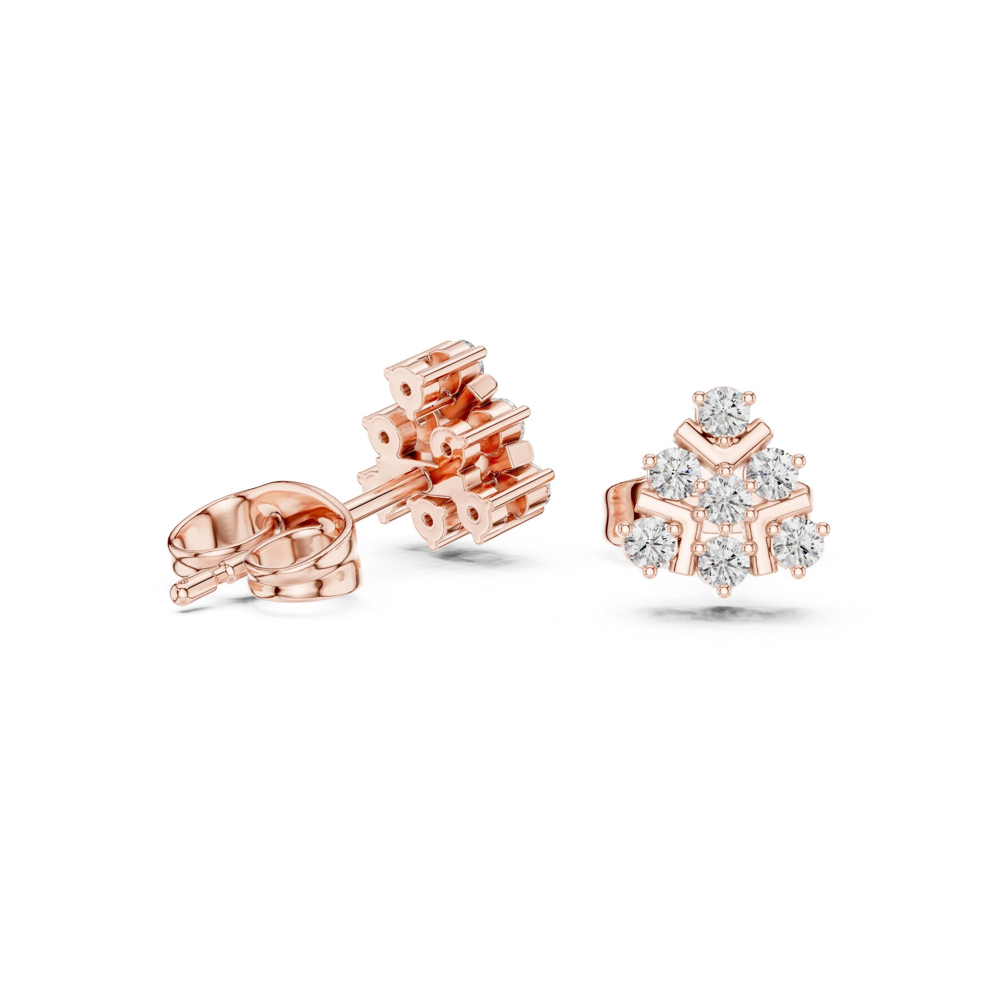 Round Cluster Lab Grown Diamond Earrings