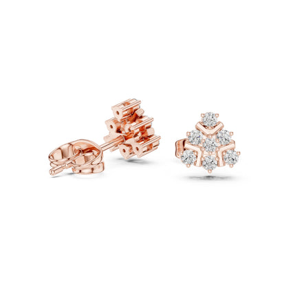 Round Cluster Lab Grown Diamond Earrings